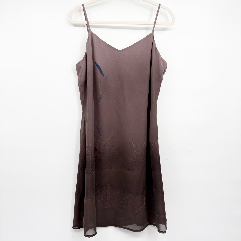 Donna Gray Womens Ombre Moody‎ Floral Grunge 90s Whimsigoth Slip Dress Size 12